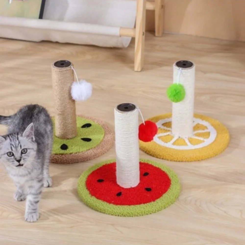 Watermelon Cat Scratching Post with Pom Pom